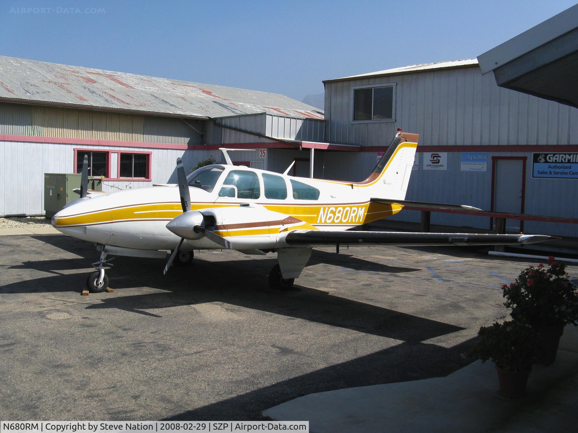 N680RM, 1966 Beech C55 Baron (95-C55) C/N TE-59, Locally-based 1966 Beech 95 @ Santa Paula Airport (Ventura County), CA