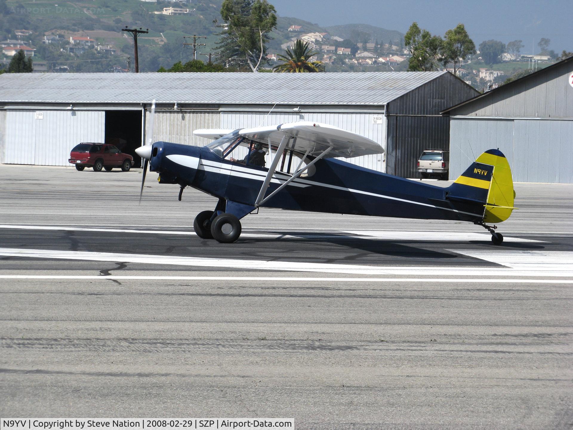 N9YV, 1971 Piper PA-18-150 Super Cub C/N 18-8926, 1971 Piper PA-18-150 taking off @ Santa Paula Airport (Ventura County), CA