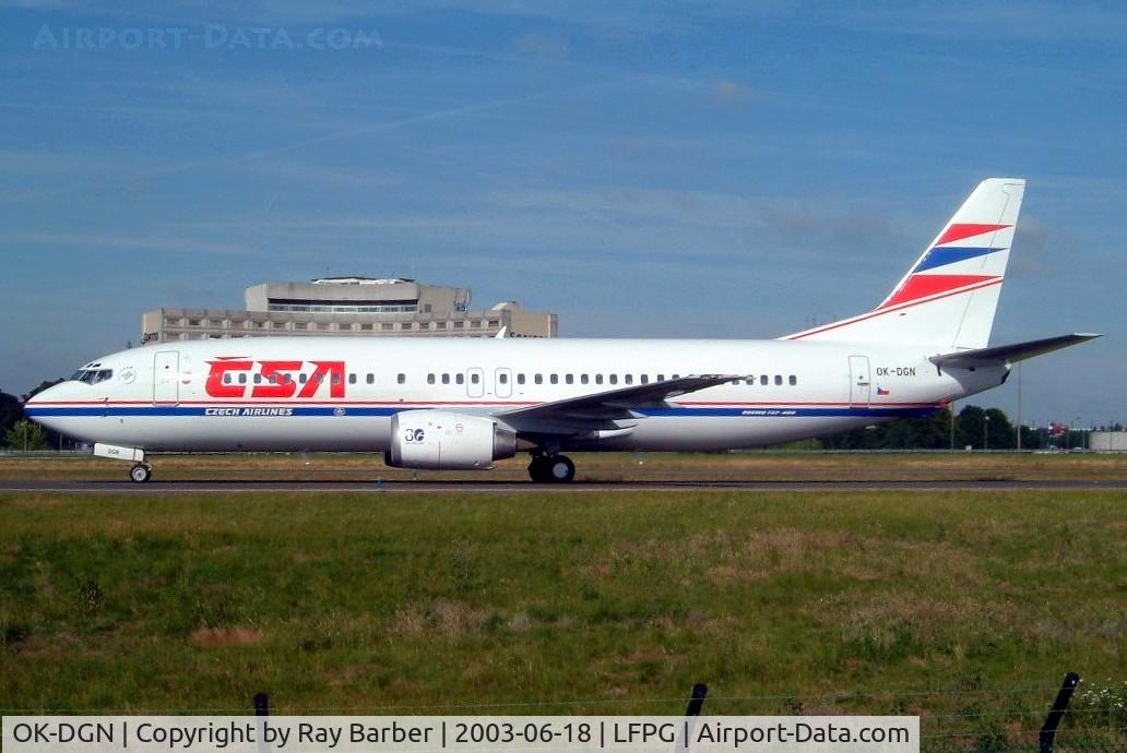 OK-DGN, Boeing 737-45S C/N 28474, Boeing 737-45S [28474] (CSA Czech Airlines) Paris-Charles De Gaulle~F 18/06/2003