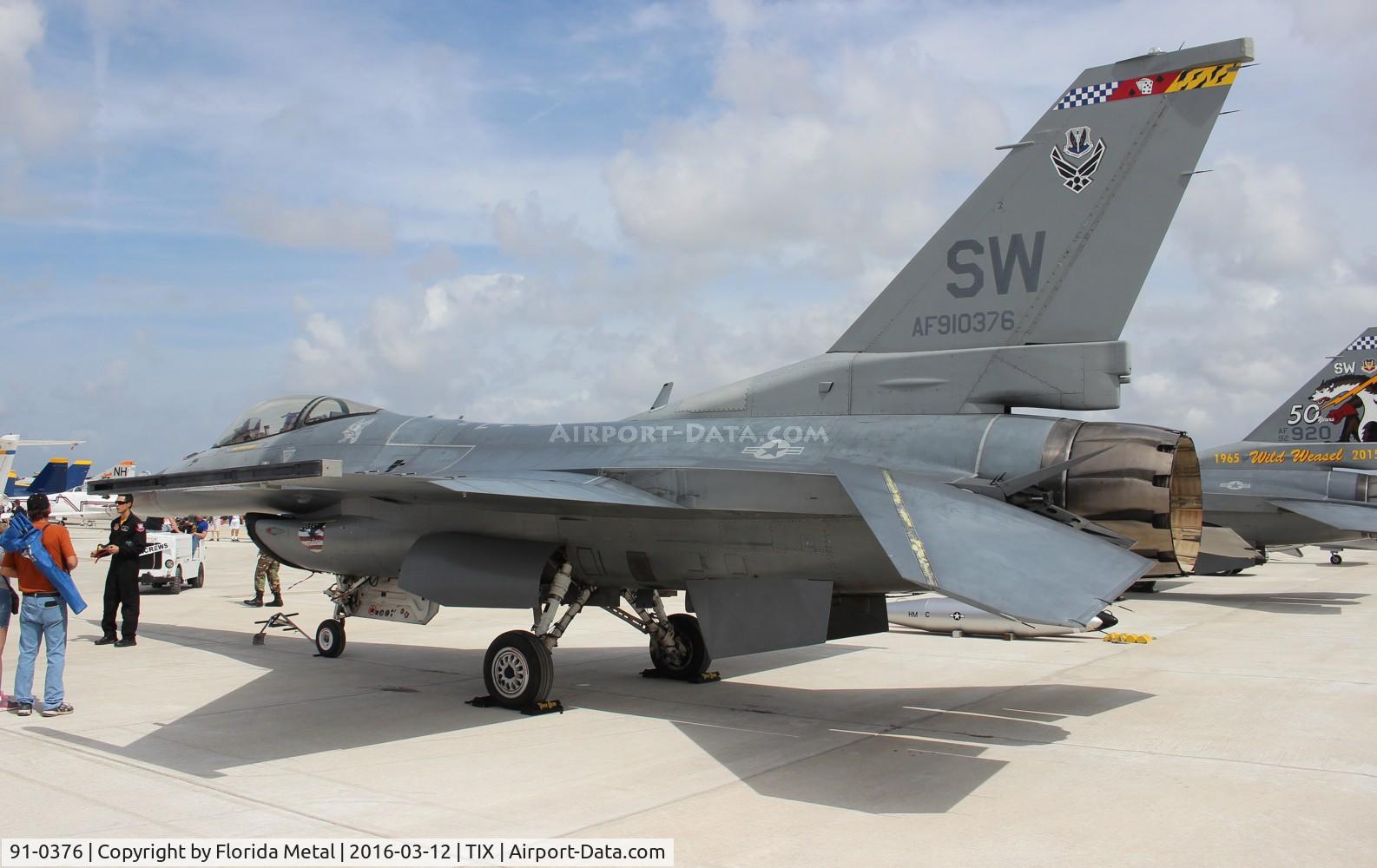 91-0376, 1991 General Dynamics F-16C Fighting Falcon C/N CC-74, F-16C