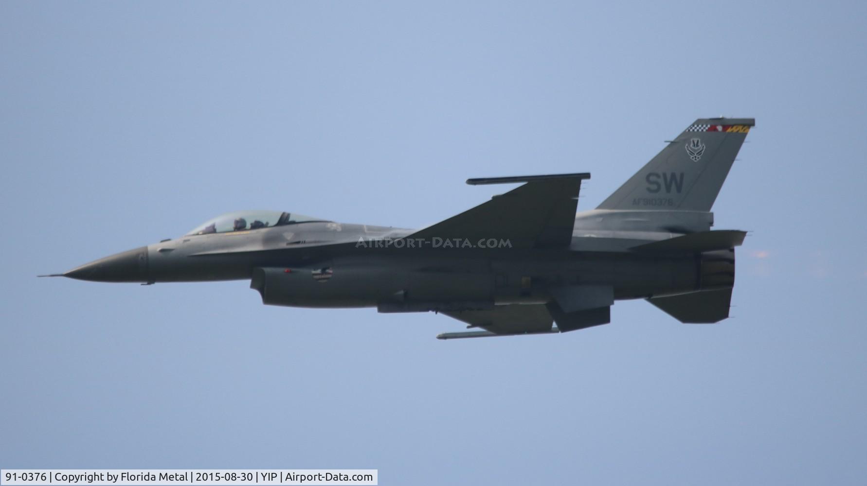 91-0376, 1991 General Dynamics F-16C Fighting Falcon C/N CC-74, F-16C