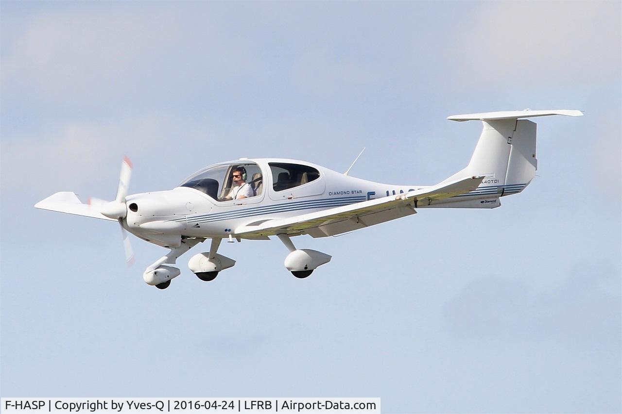 F-HASP, 2007 Diamond DA-40 Diamond Star C/N 40.281, Diamond DA-40 Diamond Star, Short approach rwy 25L, Brest-Bretagne airport (LFRB-BES)