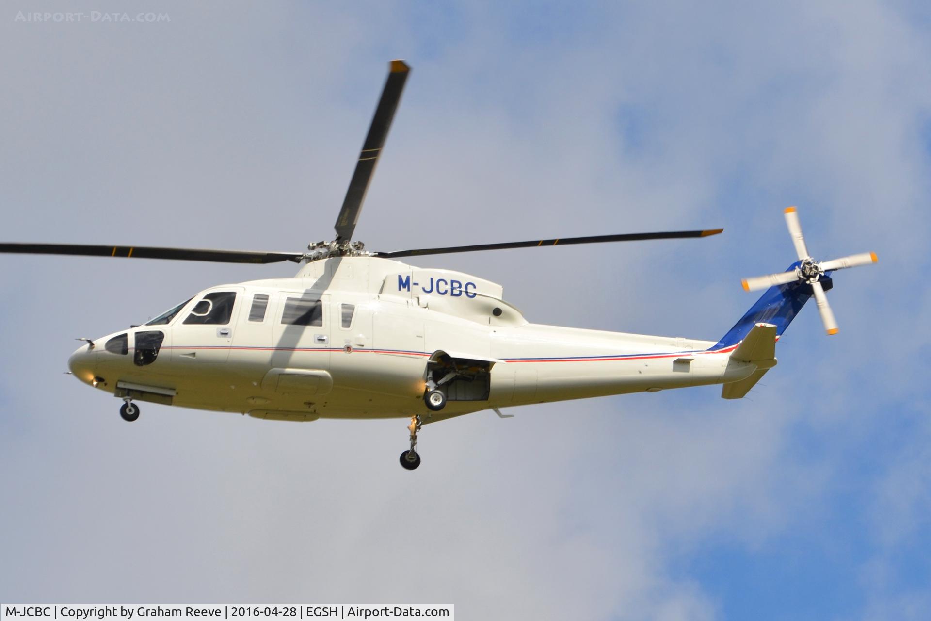 M-JCBC, 2006 Sikorsky S-76C C/N 760616, Landing at Norwich.