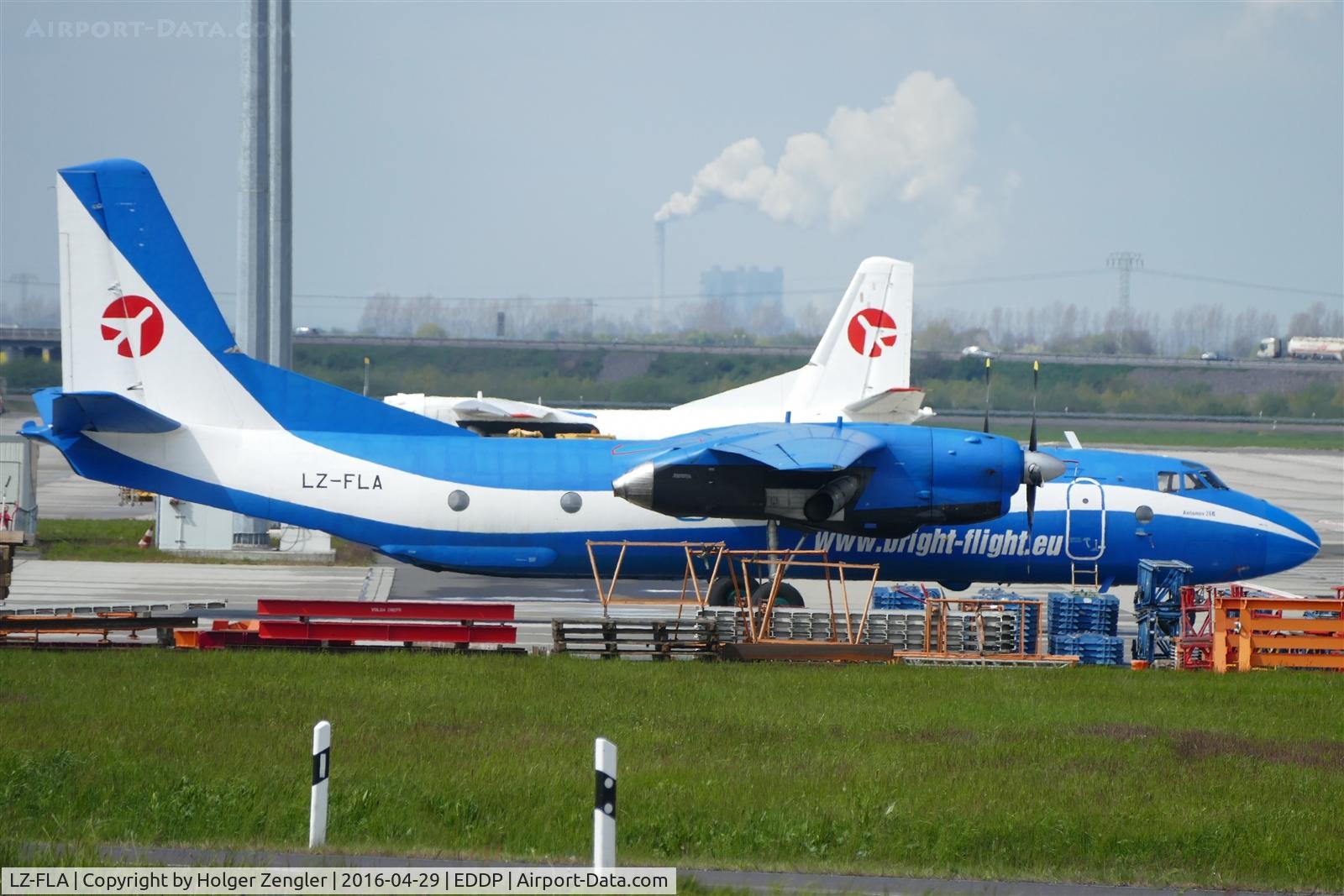 LZ-FLA, 1982 Antonov An-26B C/N 12010, Two aircraft of bulgarian Bright Flight Air on small freighter area of apron 2.