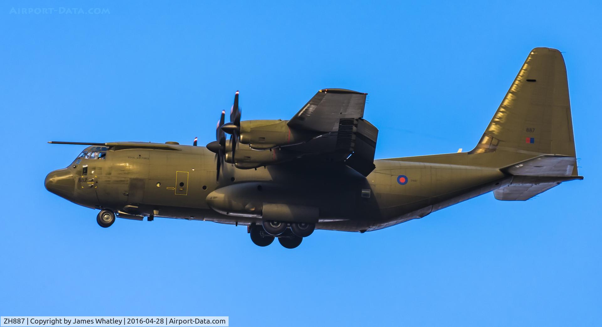 ZH887, 1999 Lockheed Martin C-130J Hercules C.5 C/N 382-5485, Near Boscombe Down in the late sun