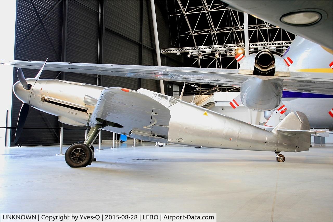 UNKNOWN, Hispano HA-1109-K1L/Bf-109G-2 C/N 54, Hispano HA-1109-K1L-Bf-109G-2, preserved at Aeroscopia museum, Toulouse-Blagnac. 
This aircraft, originally a Hispano Ha 1109, ownership of Airbus group, has been restored and converted Bf 109G-2, with a Daimler-Benz DB605 engine.