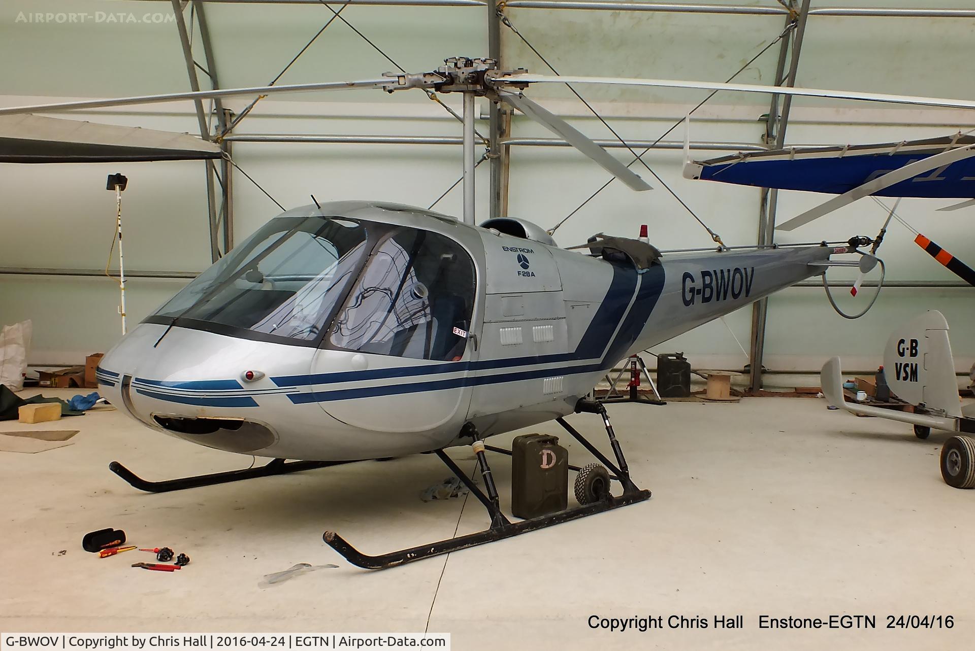 G-BWOV, 1974 Enstrom F-28A C/N 222, at Enstone airfield