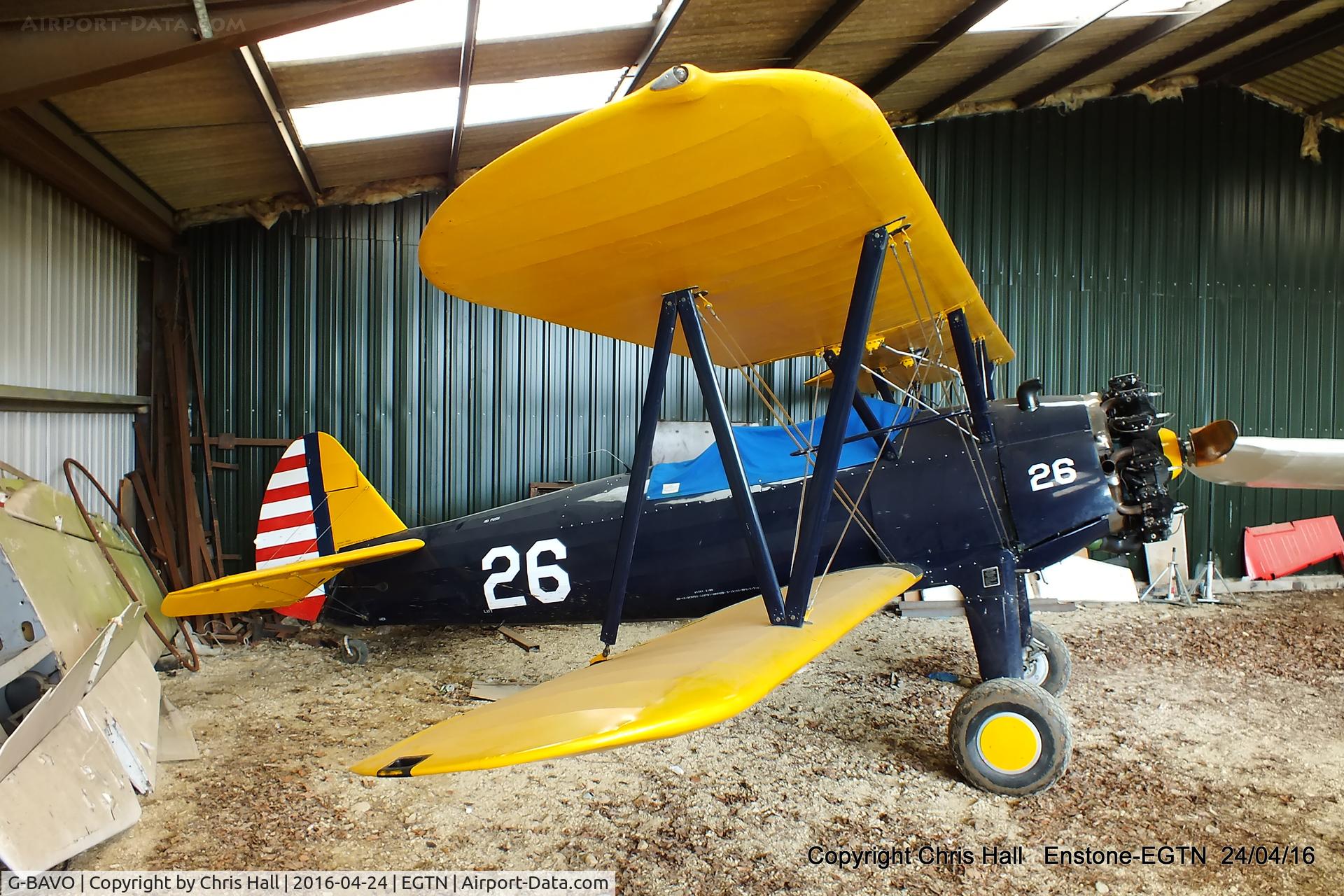 G-BAVO, 1945 Boeing PT-17 Kaydet (A75N1) C/N 3250-1405, at Enstone airfield