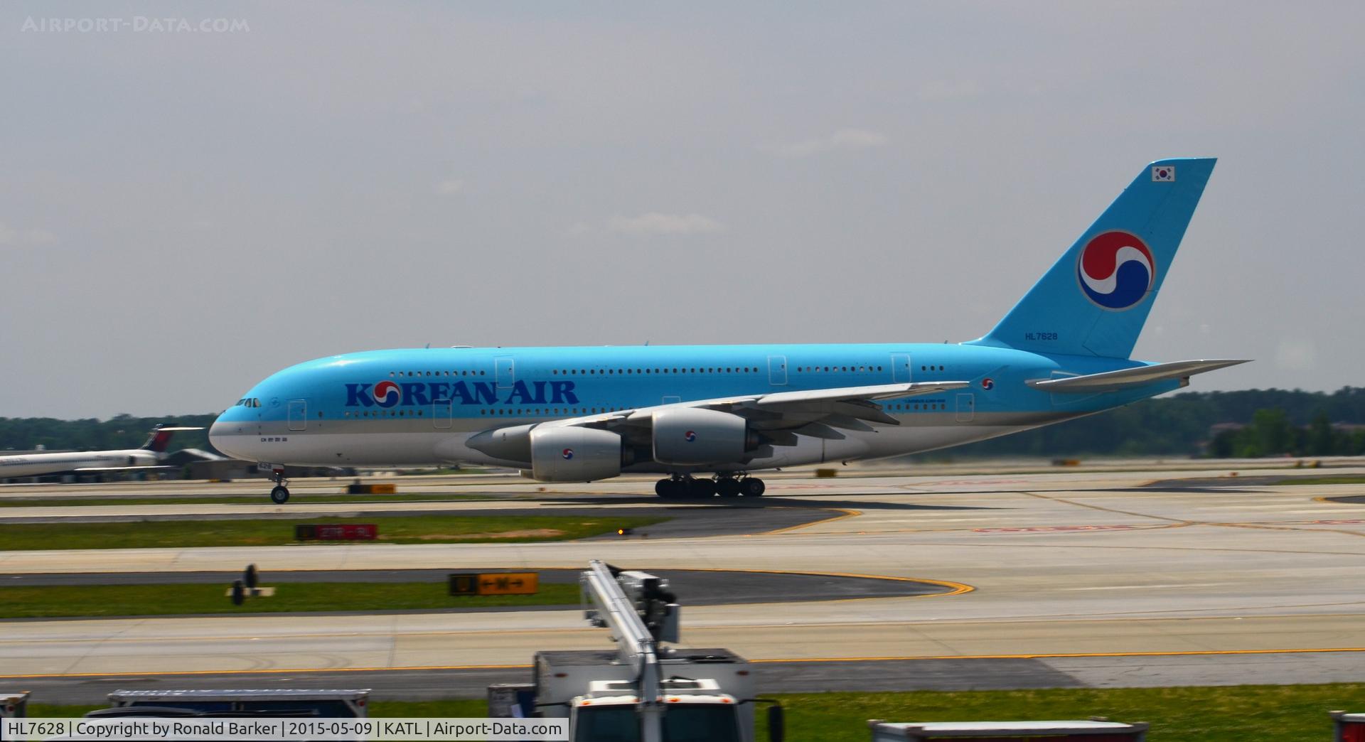 HL7628, 2014 Airbus A380-861 C/N 156, Takeoff Atlanta