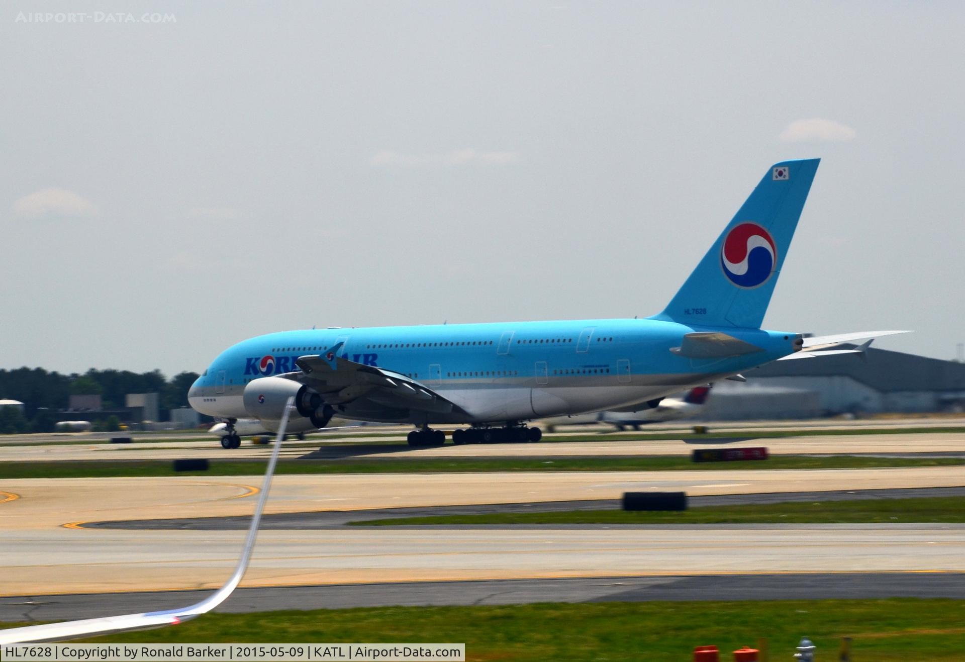 HL7628, 2014 Airbus A380-861 C/N 156, Takeoff Atlanta