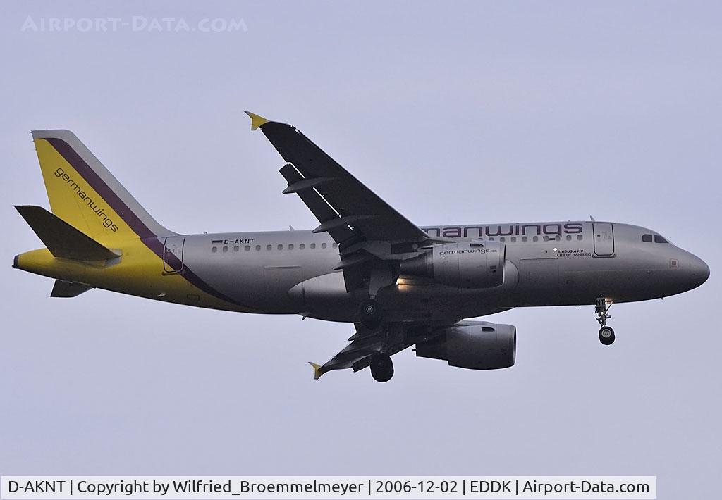 D-AKNT, 2005 Airbus A319-112 C/N 2607, Germanwings - City of Hamburg Sticker