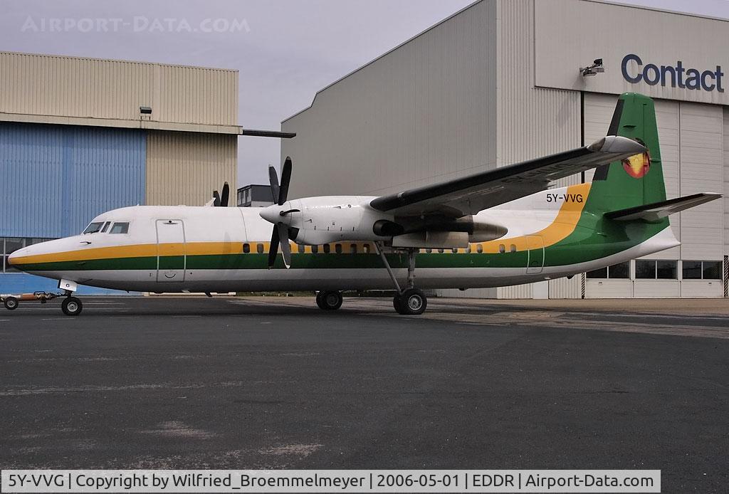 5Y-VVG, 1988 Fokker 50 C/N 20137, After heavy maintenance at Contact Air, ready to fly back to Africa.