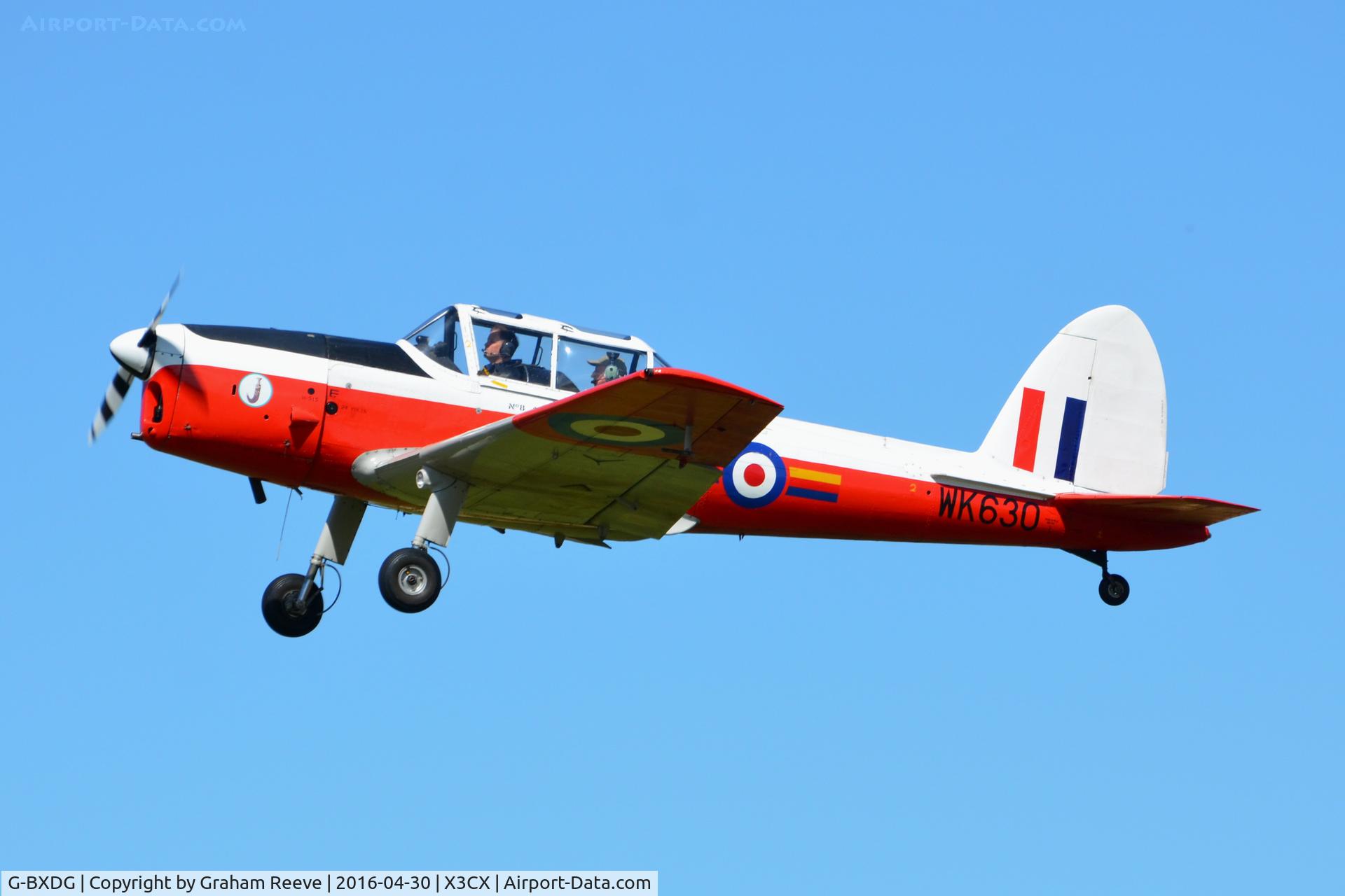 G-BXDG, 1950 De Havilland DHC-1 Chipmunk T.10 C/N C1/0644, Departing from Northrepps.