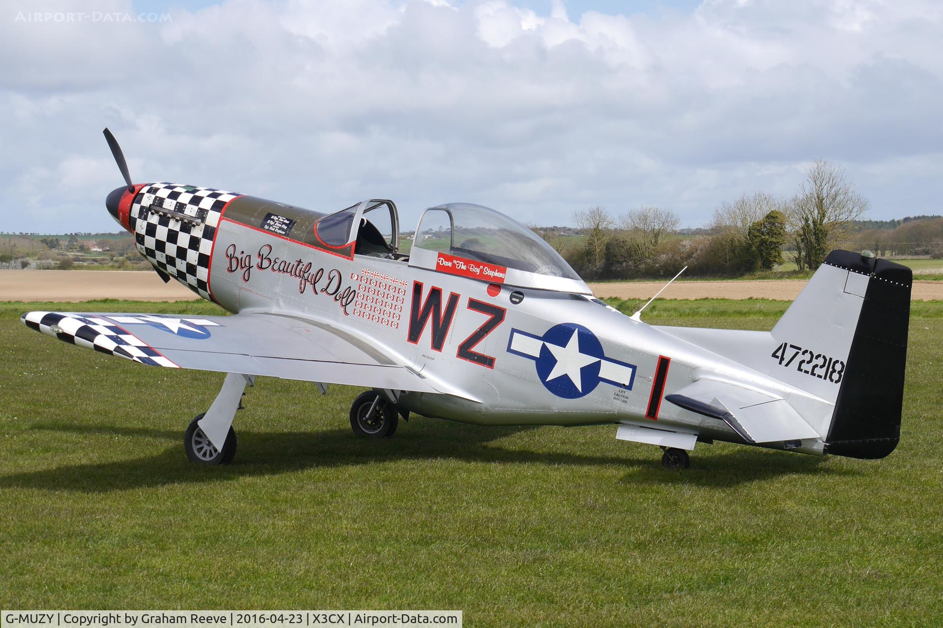 G-MUZY, 2008 Titan T-51 Mustang C/N LAA 355-14831, Parked at Northrepps.