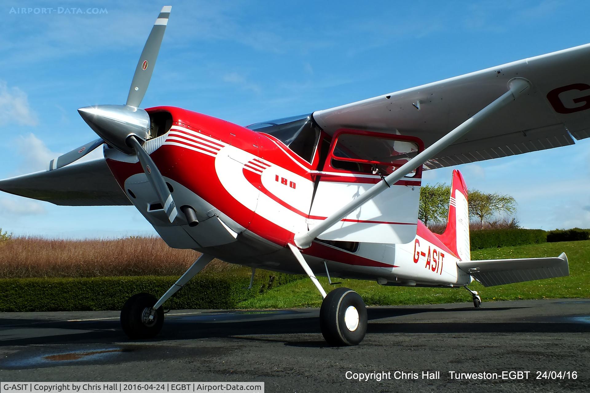 G-ASIT, 1956 Cessna 180 C/N 32567, at Turweston