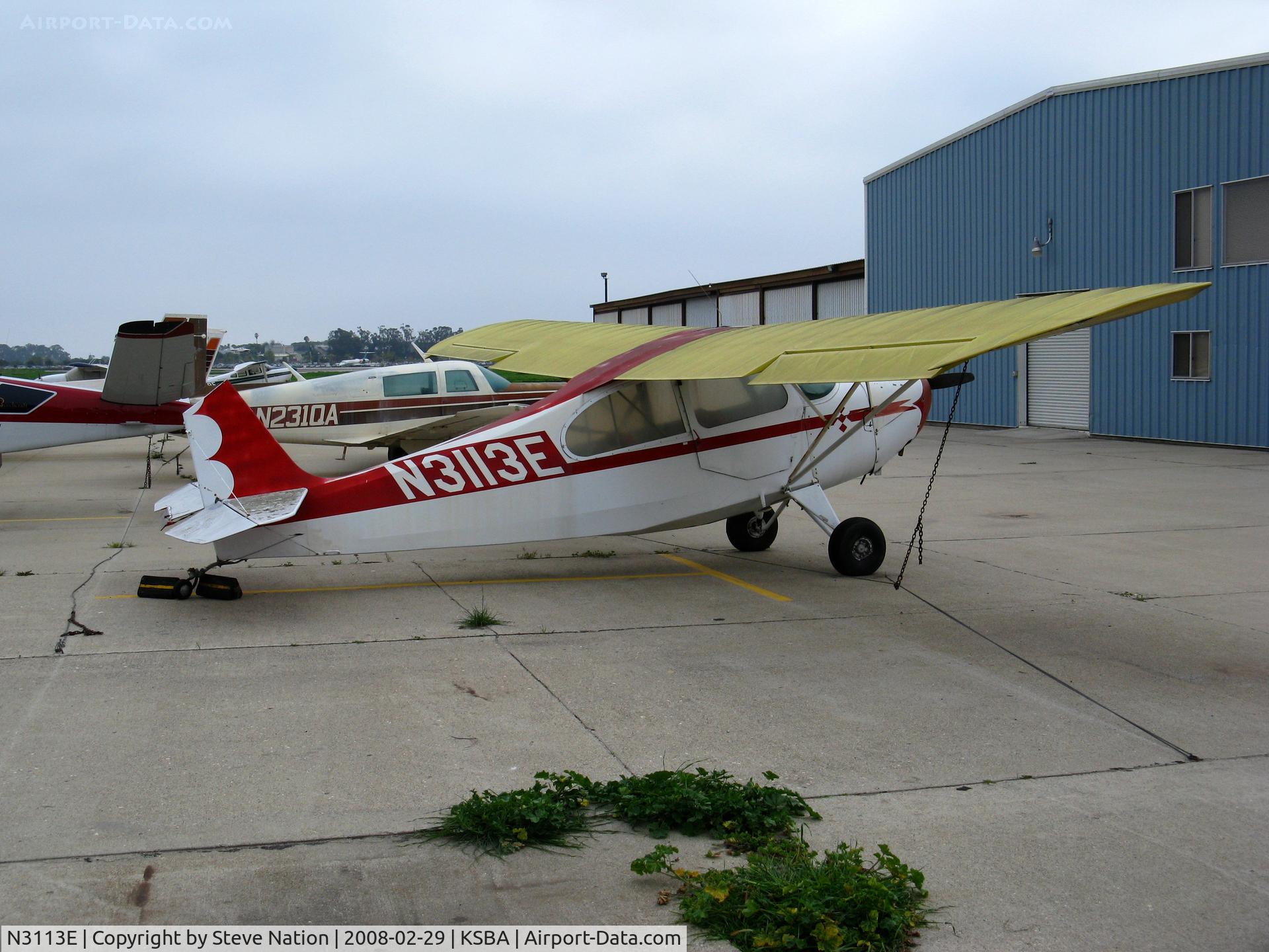 N3113E, 1946 Aeronca 7AC Champion C/N 7AC-6709, Locally-based 1946 Aeronca 7AC minus rudder @ Santa Barbara Municipal Airport, CA (off USCAR 2012.09.06)