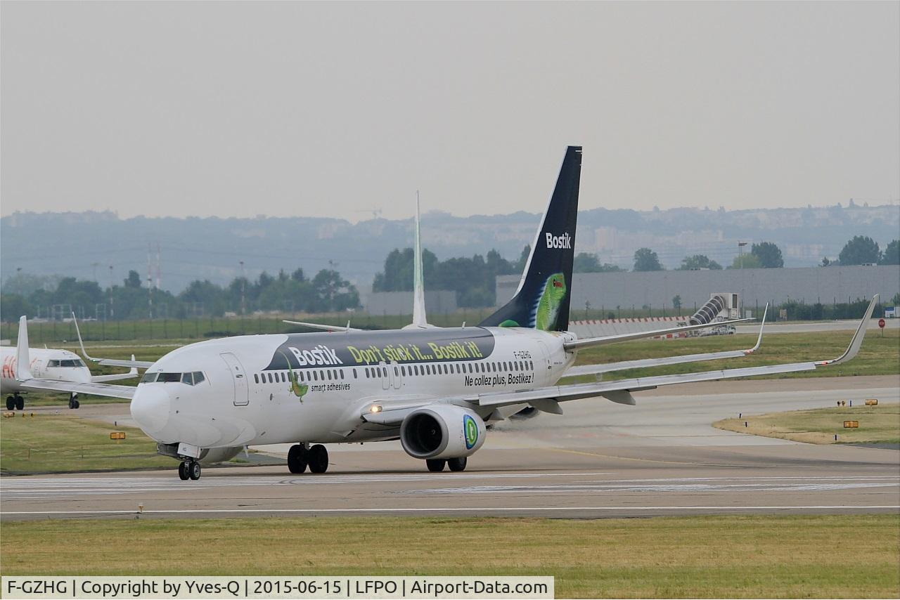 F-GZHG, 2002 Boeing 737-8K2 C/N 30650, Boeing 737-8K2, Lining up prior take off rwy 08, Paris-Orly airport (LFPO-ORY)