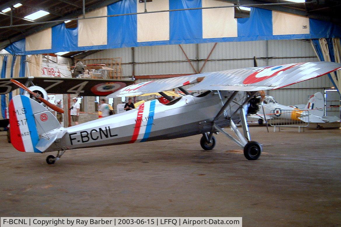 F-BCNL, Morane-Saulnier MS.317 C/N 6527, Morane-Saulnier MS.317 [6527/273] La Ferte Alais~F 15/06/2003