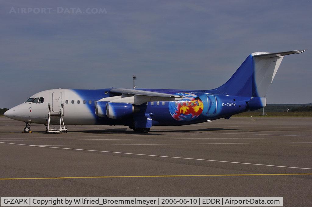 G-ZAPK, 1989 British Aerospace BAe.146-200QC Quick Change C/N E2148, Soccer (Football) World Championship 2006 in Germany. England is playing in Kaiserslautern.