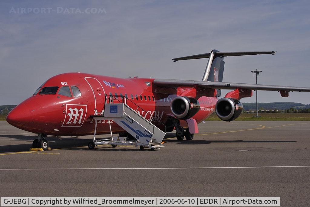 G-JEBG, 1992 British Aerospace BAe.146-300 C/N E3209, Soccer (Football) World Championship 2006 in Germany. England is playing in Kaiserslautern.