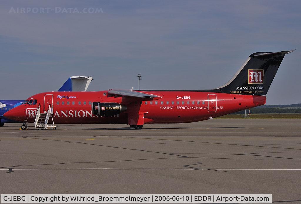 G-JEBG, 1992 British Aerospace BAe.146-300 C/N E3209, Soccer (Football) World Championship 2006 in Germany. England is playing in Kaiserslautern.