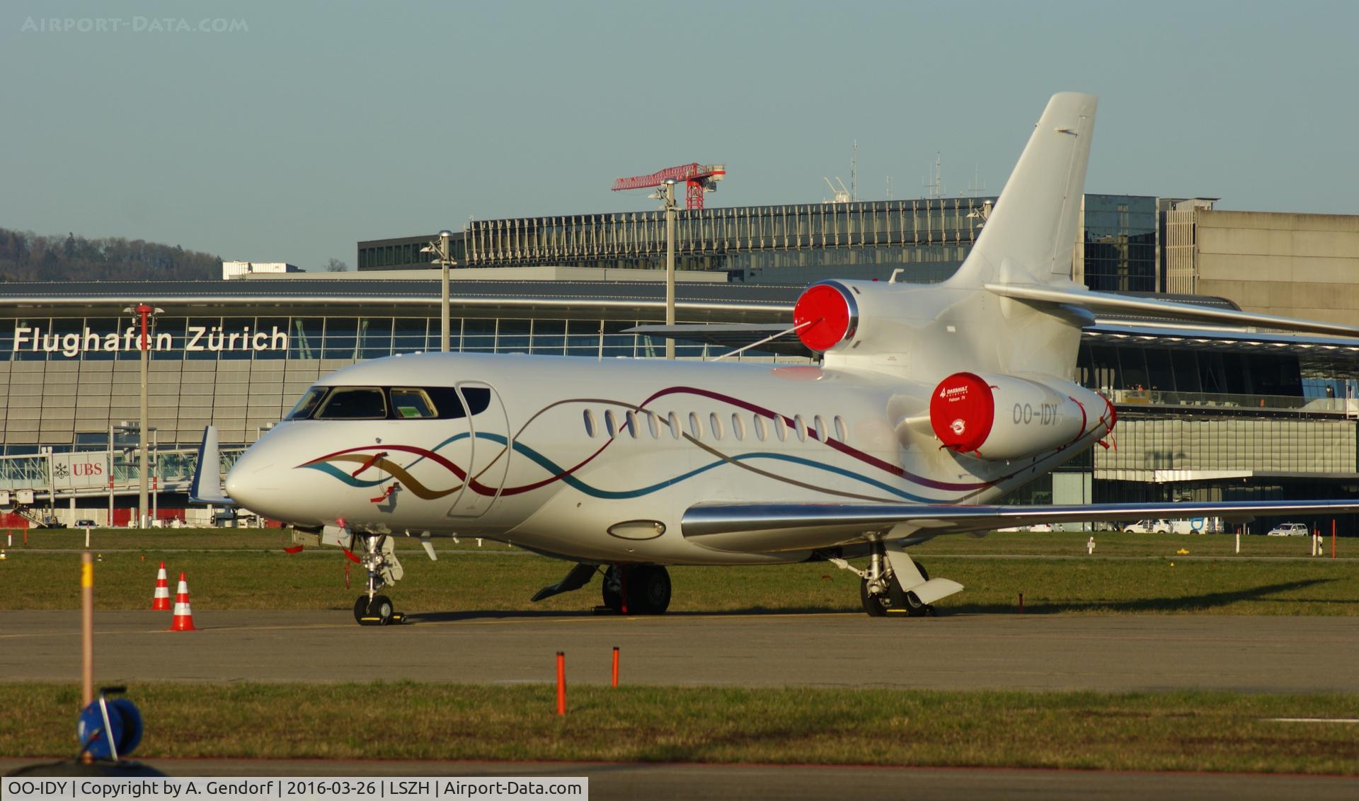 OO-IDY, 2011 Dassault Falcon 7X C/N 120, Private (untitled), seen here at Zürich-Kloten(LSZH)