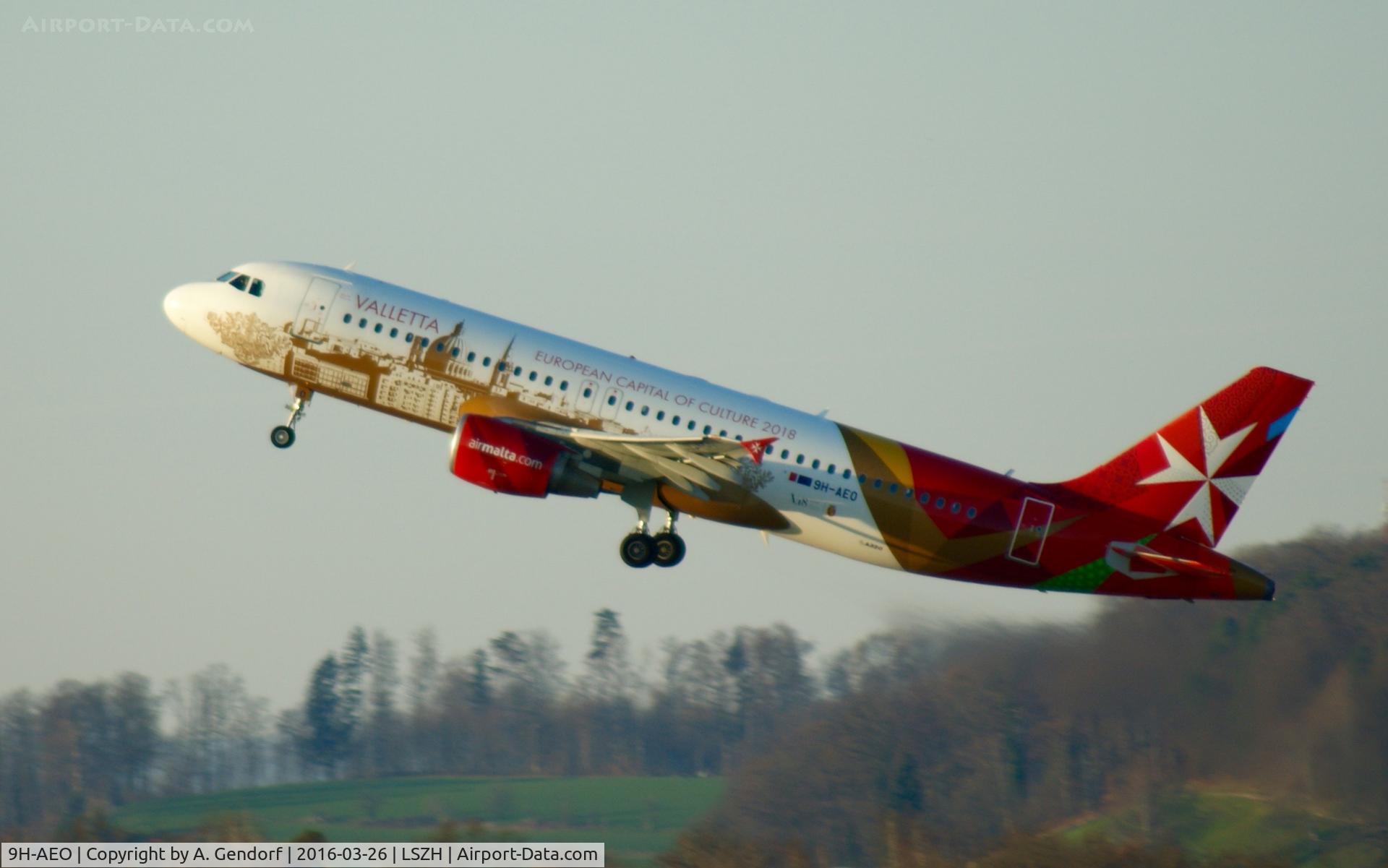 9H-AEO, 2006 Airbus A320-214 C/N 2768, Air Malta (European Capital Of Culture 2018 cs.), is here climbing out at Zürich-Kloten(LSZH)