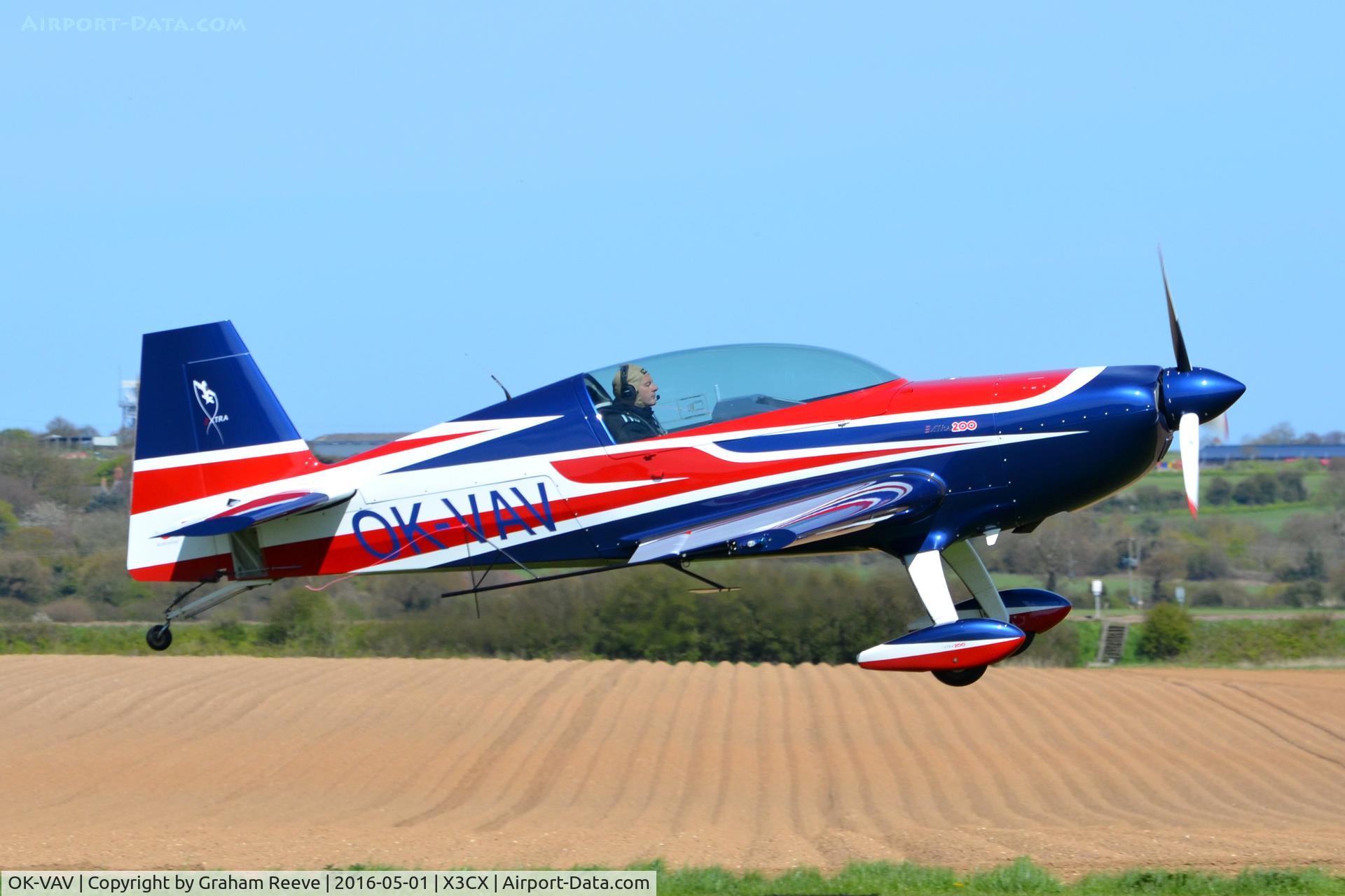 OK-VAV, 2012 Extra EA-300 C/N 1044, Departing from Northrepps.