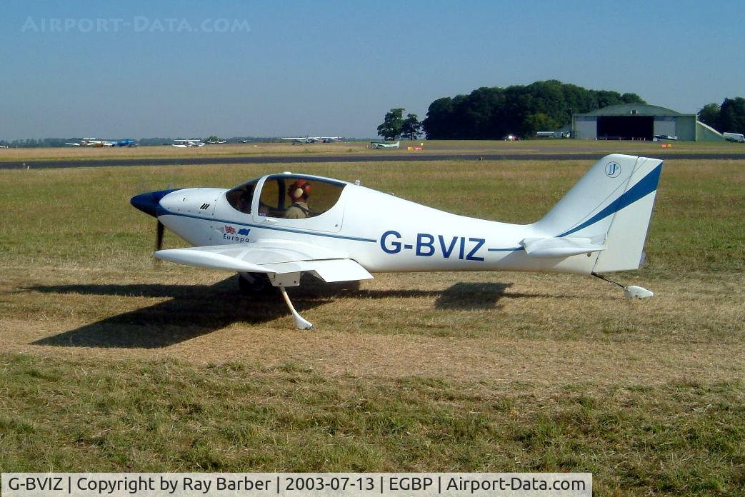 G-BVIZ, 1996 Europa Tri-Gear C/N PFA 247-12601, Europa Avn Europa [PFA 247-12601] Kemble~G 13/07/2003. Prior to Tri-Gear being added.