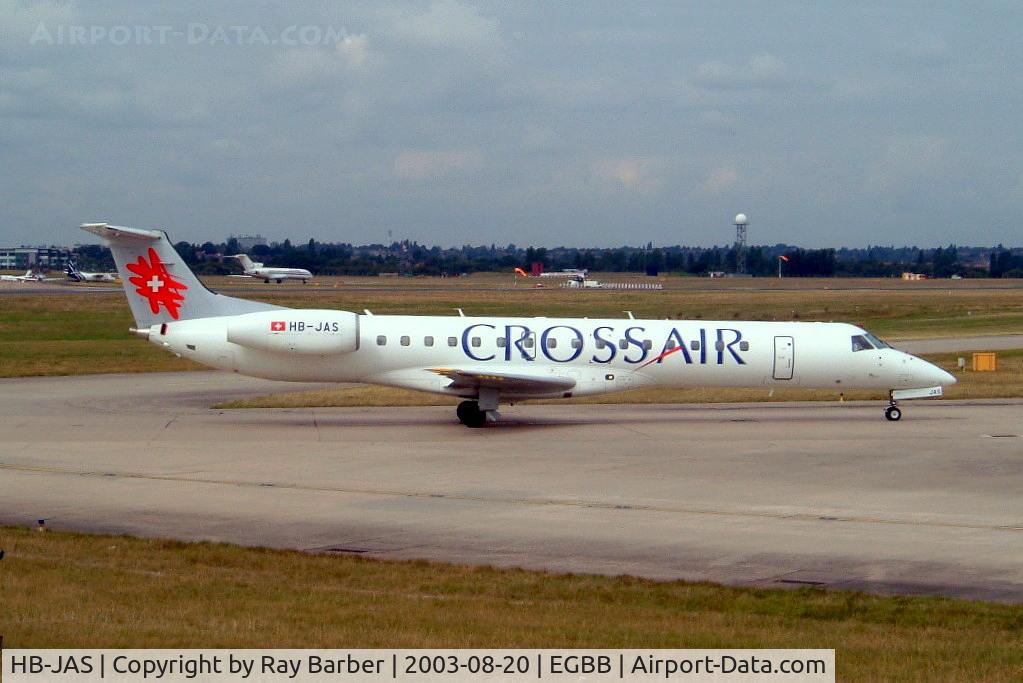 HB-JAS, 2002 Embraer EMB-145LU (ERJ-145LU) C/N 145559, Embraer ERJ-145LU [145559] (Crossair) Birmingham Int'l~G 20/08/2003