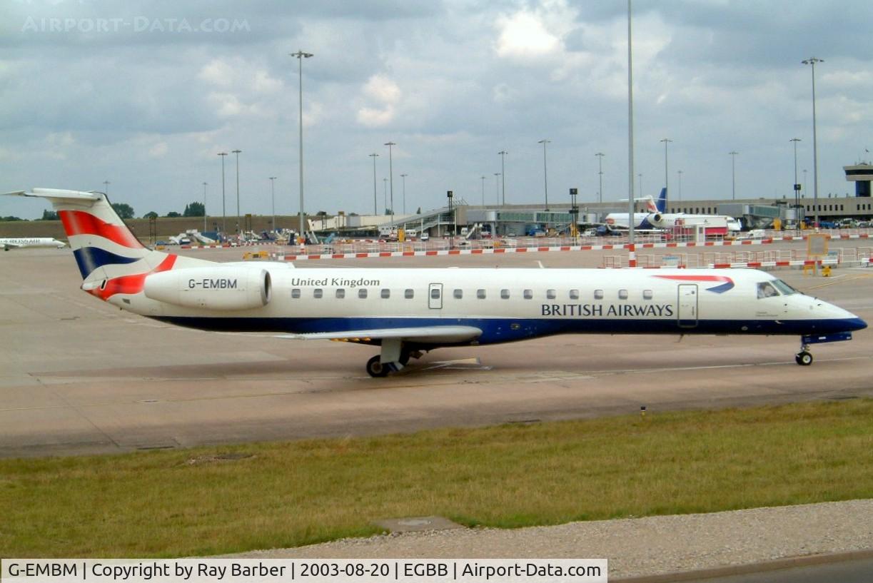G-EMBM, 1999 Embraer EMB-145EU (ERJ-145EU) C/N 145196, Embraer ERJ-145EU [145196] (British Airways CitiExpress) Birmingham Int'l~G 20/08/2003