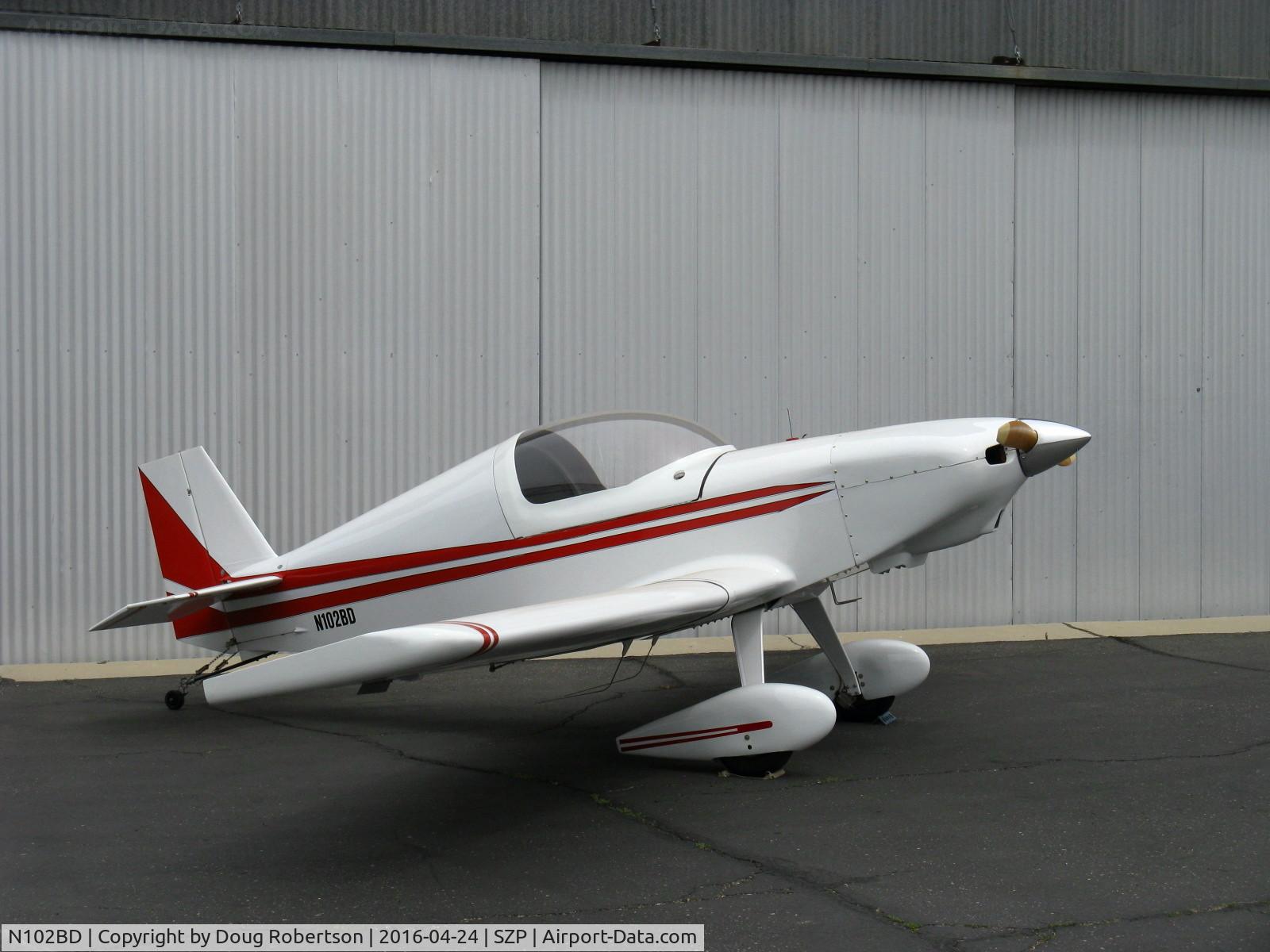 N102BD, Rand Robinson KR-2 C/N 6816, 1989 Dickinson RAND ROBINSON KR-2, designed for modified VW motorcar engines between 1600 & 2200 cc. Two place, first flight July 1974 after 800 man-hours construction & cost about $2,000.