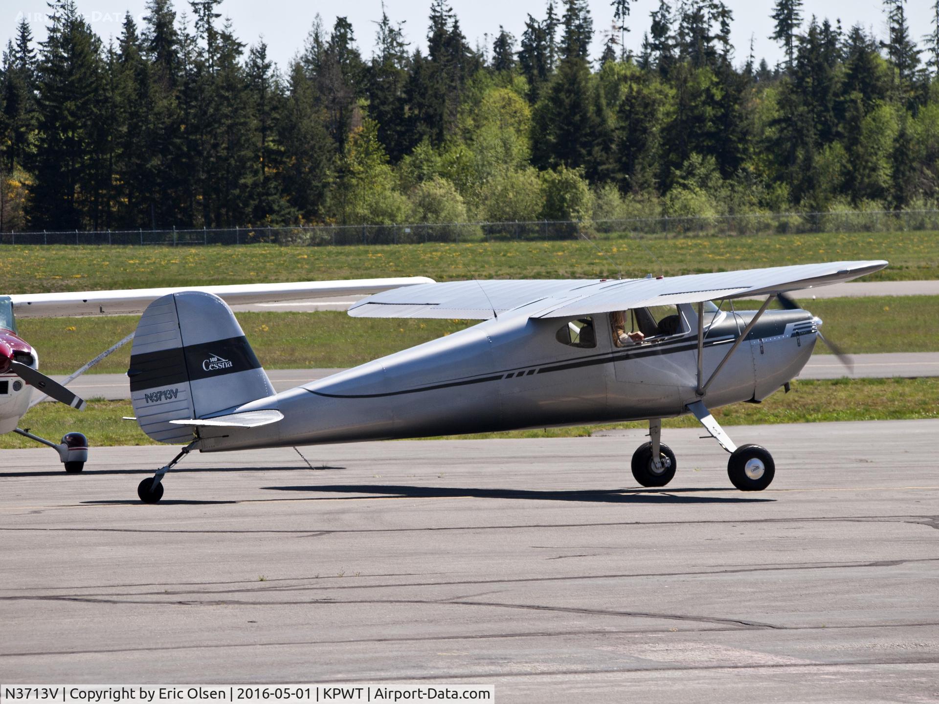 N3713V, 1948 Cessna 140 C/N 14990, Cessna 140 taxing out for takeoff.
