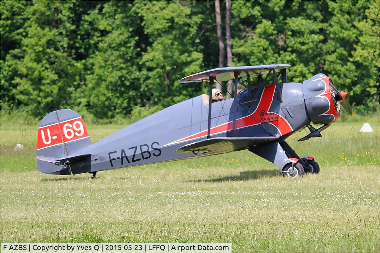 F-AZBS, 1938 Bucker Bu-133C Jungmeister C/N 16, Bucker Bu-133C Jungmeister, Taxiing to parking area, La Ferté-Alais airfield (LFFQ) Airshow 2015