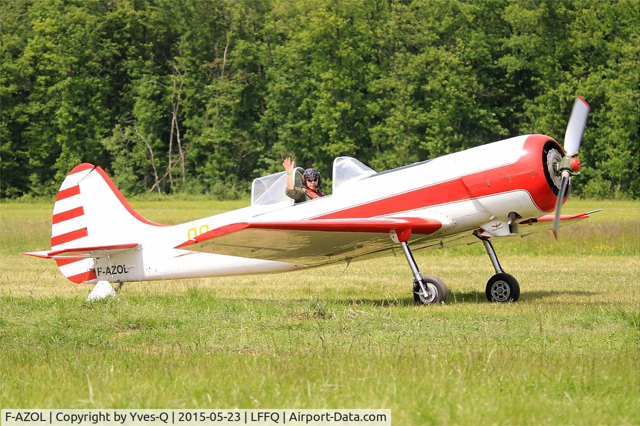 F-AZOL, 1977 Yakovlev Yak-50 C/N 77-1009, Yakovlev YAK-50, Taxiing to parking area, La Ferté-Alais airfield (LFFQ) Airshow 2015