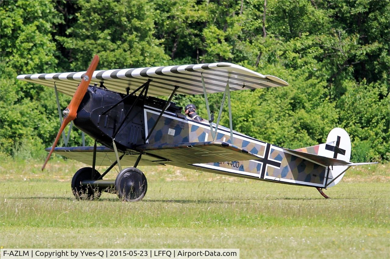 F-AZLM, 2007 Fokker D-VIIF Replica C/N 01MF, Fokker DVIIF replica, Landing, La Ferté-Alais Airfield (LFFQ) Air Show 2015