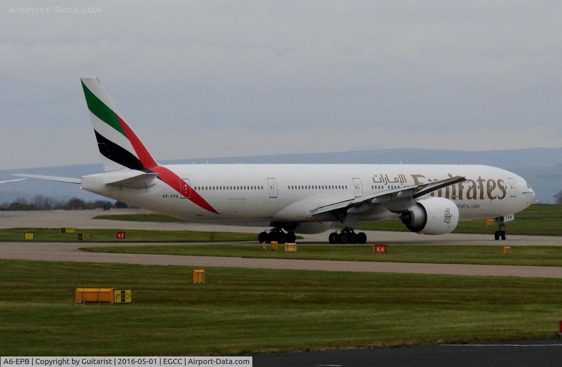 A6-EPB, 2015 Boeing 777-3H1/ER C/N 42321, At Manchester