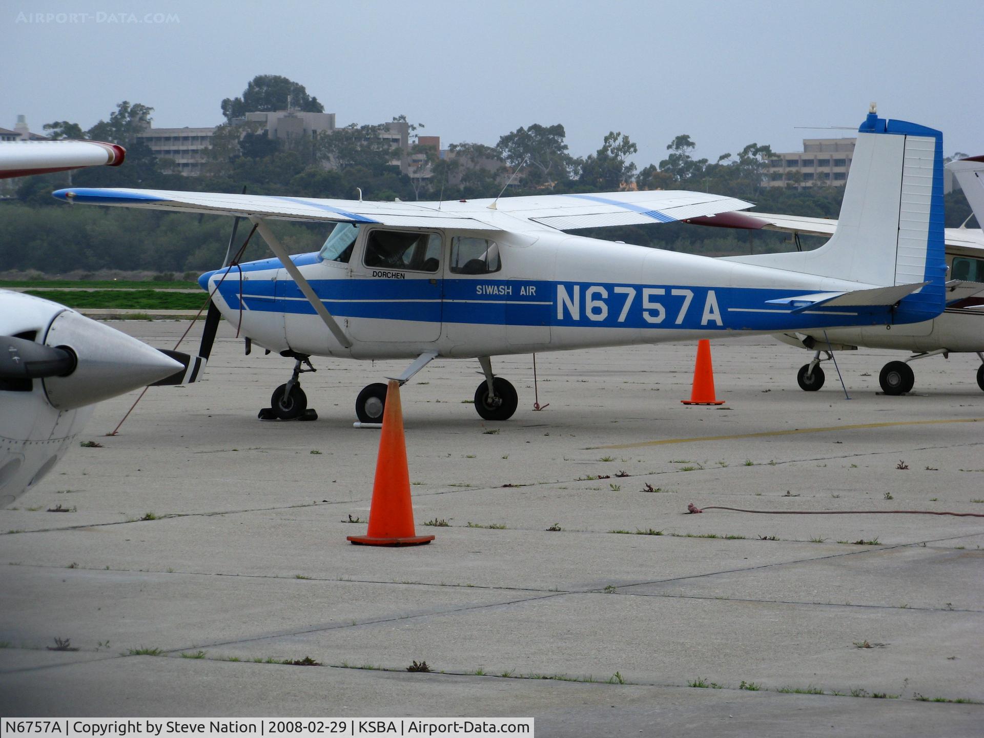 N6757A, 1956 Cessna 172 C/N 28857, Locally-based 1956 Cessna 172 Skyhawk with Siwash Air titles @ Santa Barbara Municipal Airport, CA