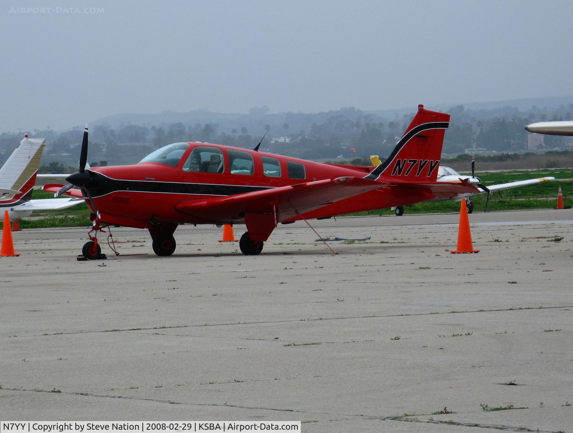 N7YY, 1986 Beech A36 Bonanza 36 C/N E-2333, 1986 Beech A36 visiting @ Santa Barbara Municipal Airport, CA