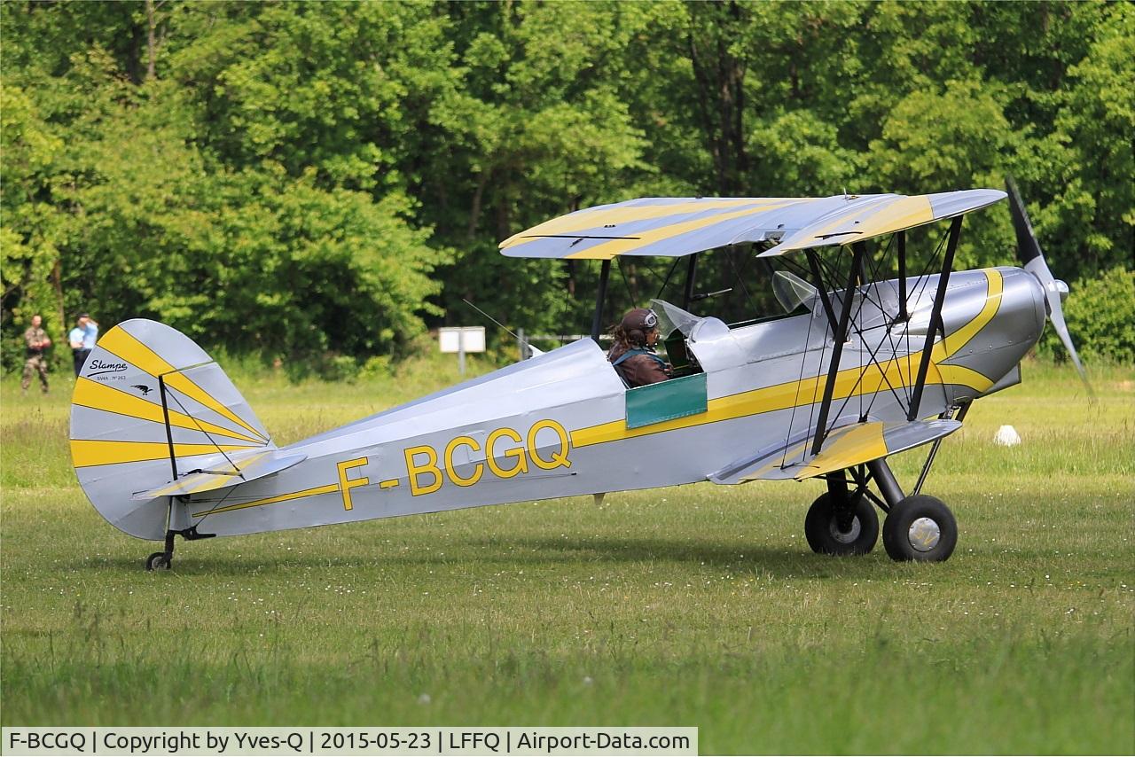 F-BCGQ, Stampe-Vertongen SV-4A C/N 263, Stampe-Vertongen SV-4A, Taxiing to parking area, La Ferté-Alais airfield (LFFQ) Air show 2015