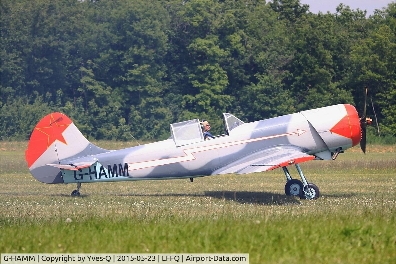 G-HAMM, 1983 Yakovlev Yak-50 C/N 832409, Yakovlev Yak-50, Taxiing to parking area, La Ferté-Alais Airfield (LFFQ) Air show 2015