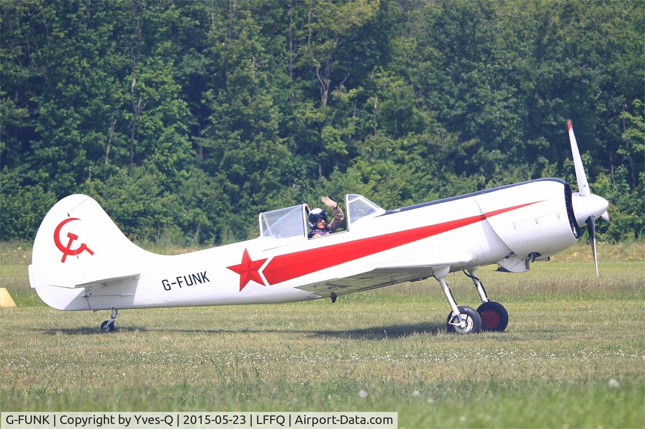 G-FUNK, 1985 Yakovlev Yak-50 C/N 852908, Yakovlev YAK-50, Taxiing to parking area, La Ferté-Alais airfield (LFFQ) Airshow 2015
