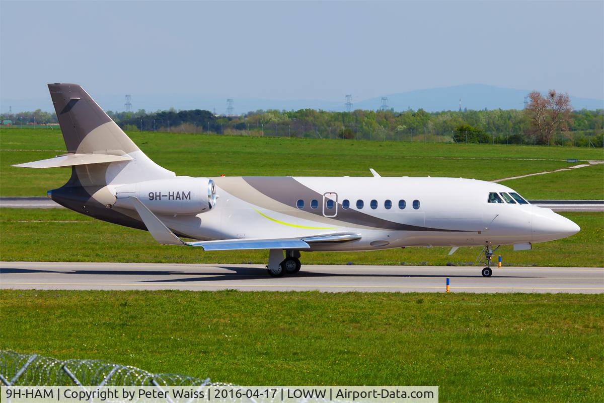 9H-HAM, 2012 Dassault Falcon 2000LX C/N 245, Taxiing to RWY 34 for Take Off.