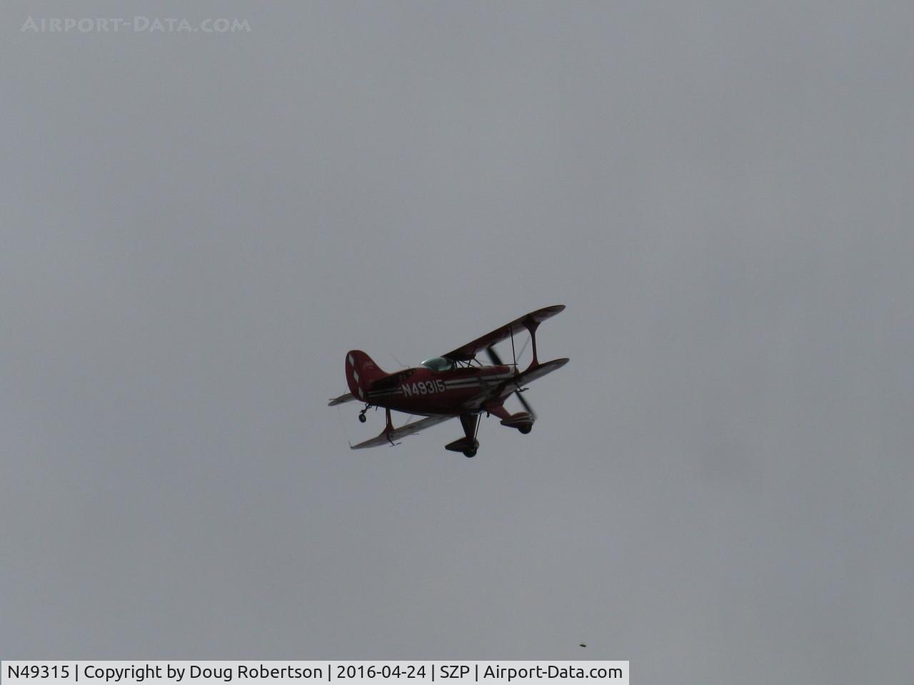 N49315, 1983 Pitts S-1T Special C/N 1013, 1983 Pitts AEROBATICS S-1T SPECIAL, Lycoming AEIO-360 180 Hp, takeoff climb Rwy 22