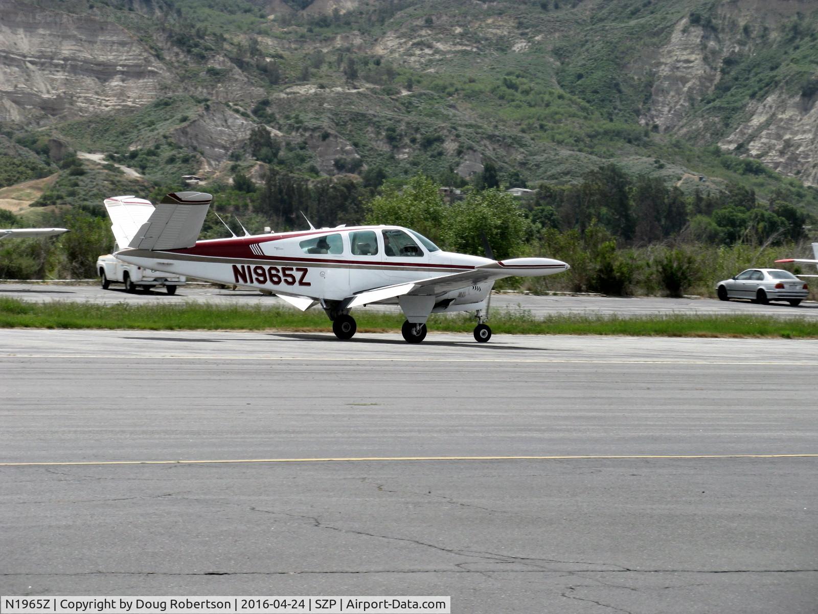 N1965Z, 1965 Beech S35 Bonanza C/N D-7805, 1965 Beech S35 BONANZA, Continental IO-520-B 285 Hp, landing roll Rwy 22