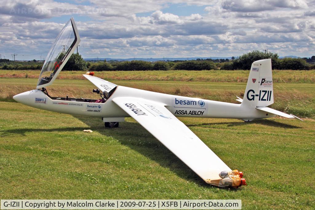 G-IZII, 1993 Marganski Swift S-1 C/N 110, Marganski Swift S-1. Awaiting launch to participate in the 2009 Sunderland Airshow.