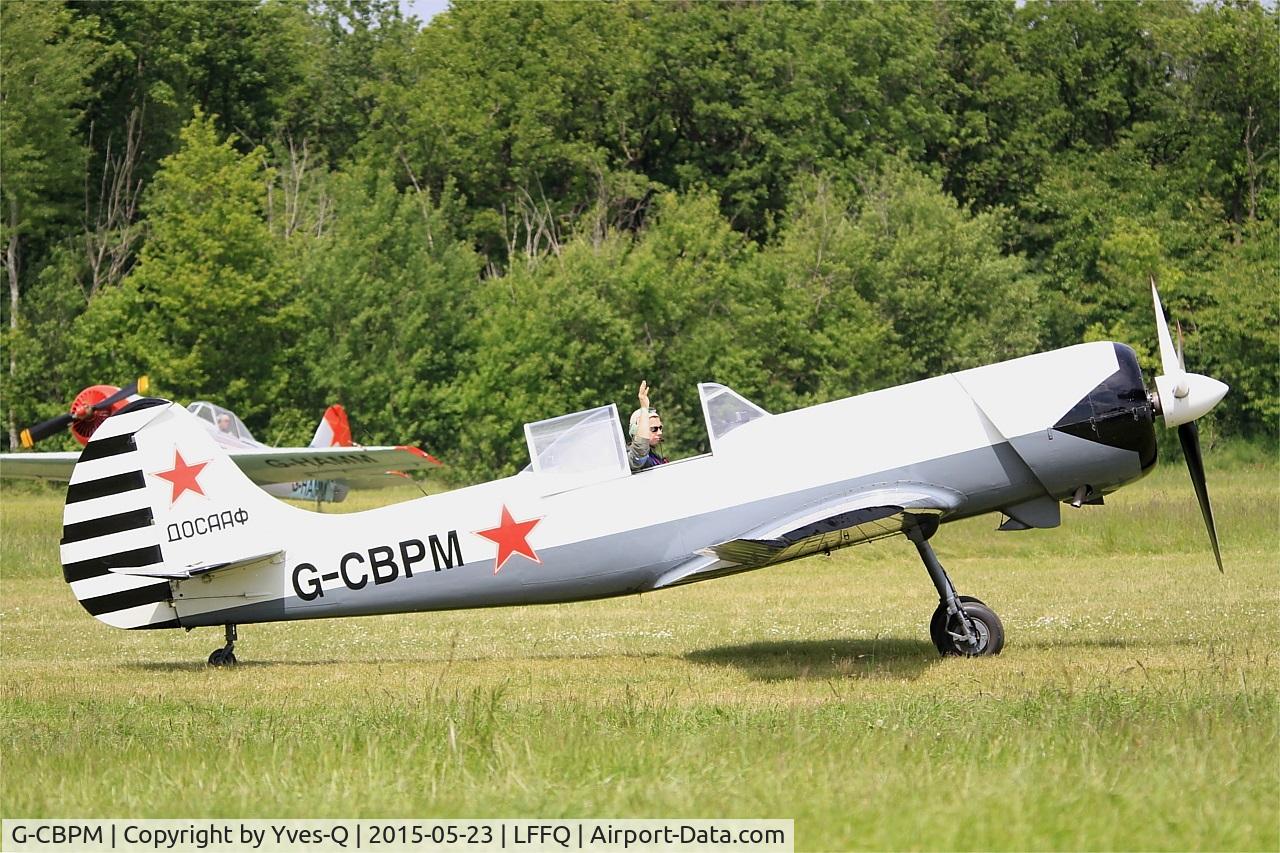 G-CBPM, 1981 Yakovlev Yak-50 C/N 812101, Yakovlev YAK-50, Taxiing to parking area, La Ferté-Alais airfield (LFFQ) Airshow 2015