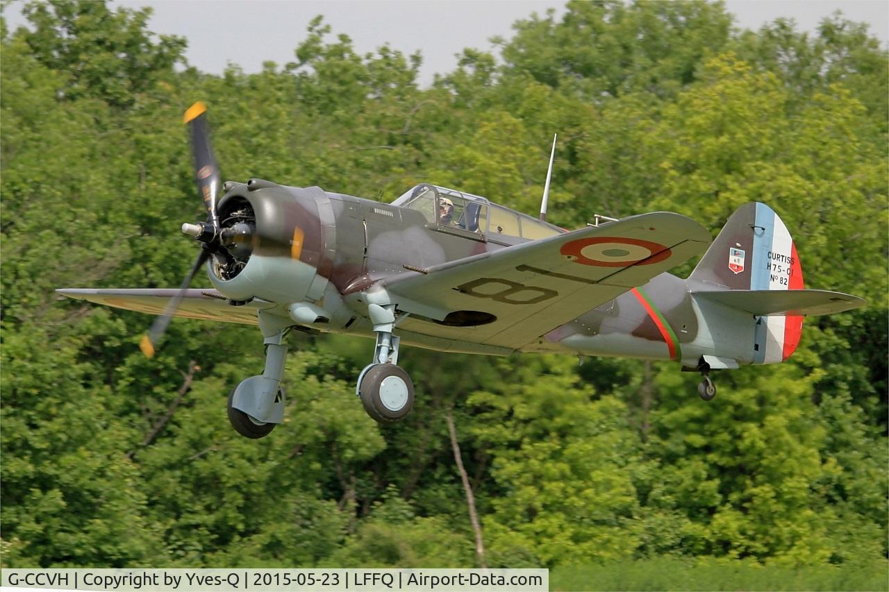 G-CCVH, 1939 Curtiss H-75A-1 C/N 12881, Curtiss H-75A-1, Take off rwy 28, La Ferté-Alais airfield (LFFQ) Airshow 2015