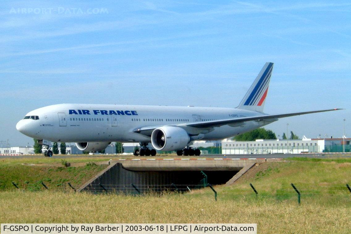 F-GSPO, 2001 Boeing 777-228/ER C/N 30614, Boeing 777-228ER [30614] (Air France) Paris-Charles De Gaulle~F 18/06/2003