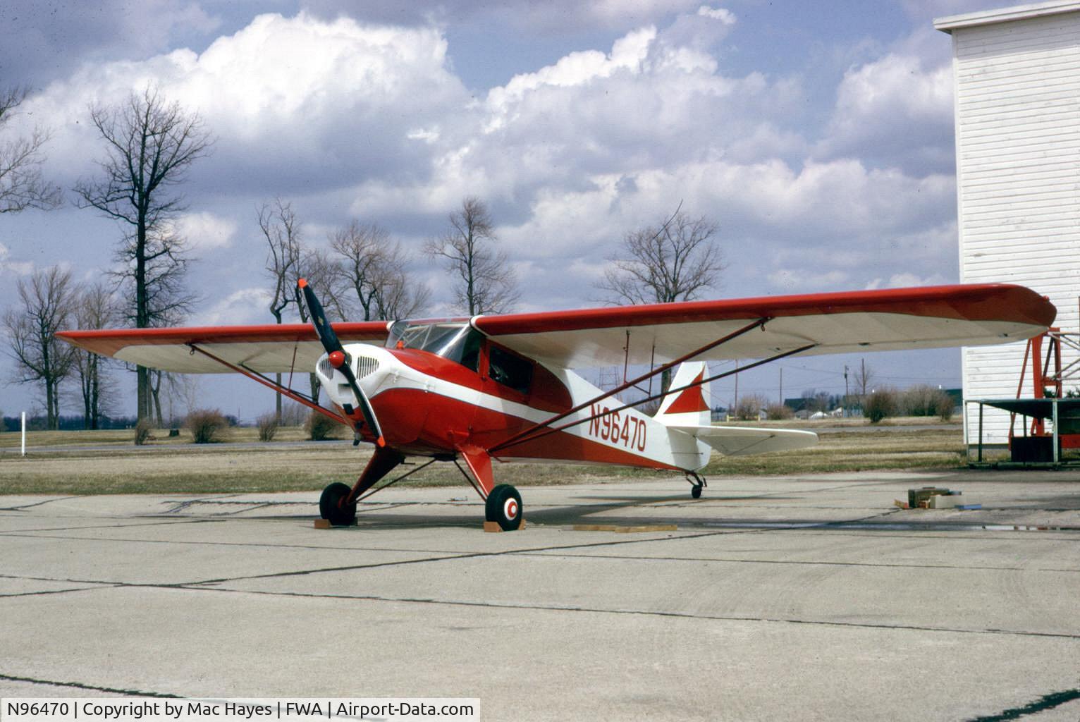 N96470, 1946 Taylorcraft BC12-D C/N 8770, Photo taken in 1964, I had helped the owner recover and paint the plane.